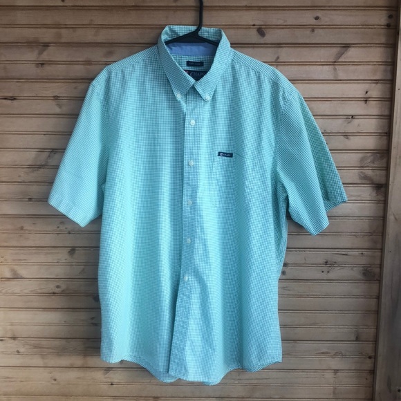 Chaps men’s XL easy care shirt. Green checks. - Picture 1 of 3